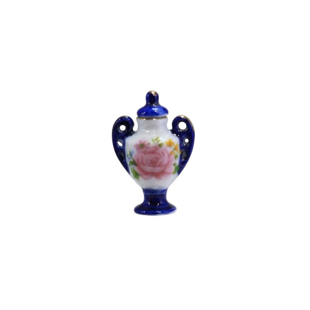 Ceramic Blue Floral Flower Vase