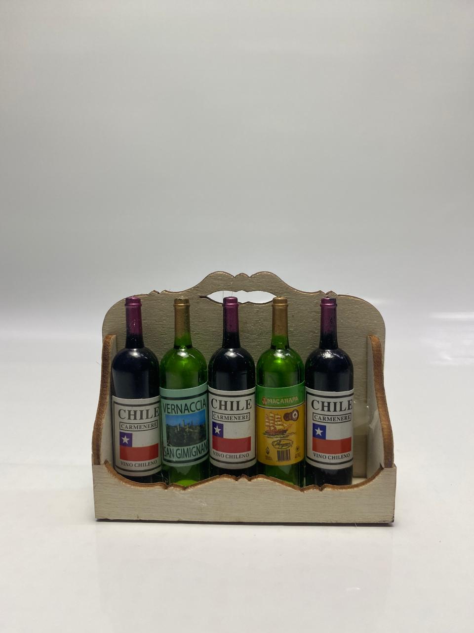 Wine bottles with tray